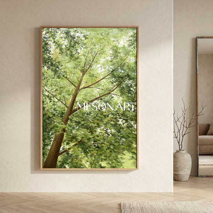 Big Green Textured Tree Painting Green Tree Textured Canvas Wall Art 3D Green Tree Acrylic Painting