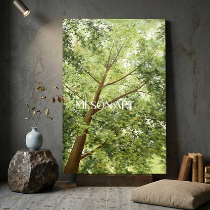 Big Green Textured Tree Painting Green Tree Textured Canvas Wall Art 3D Green Tree Acrylic Painting
