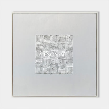 White 3D Textured Wall Art White 3D Plaster Art White Textured Acrylic Abstract Canvas Painting