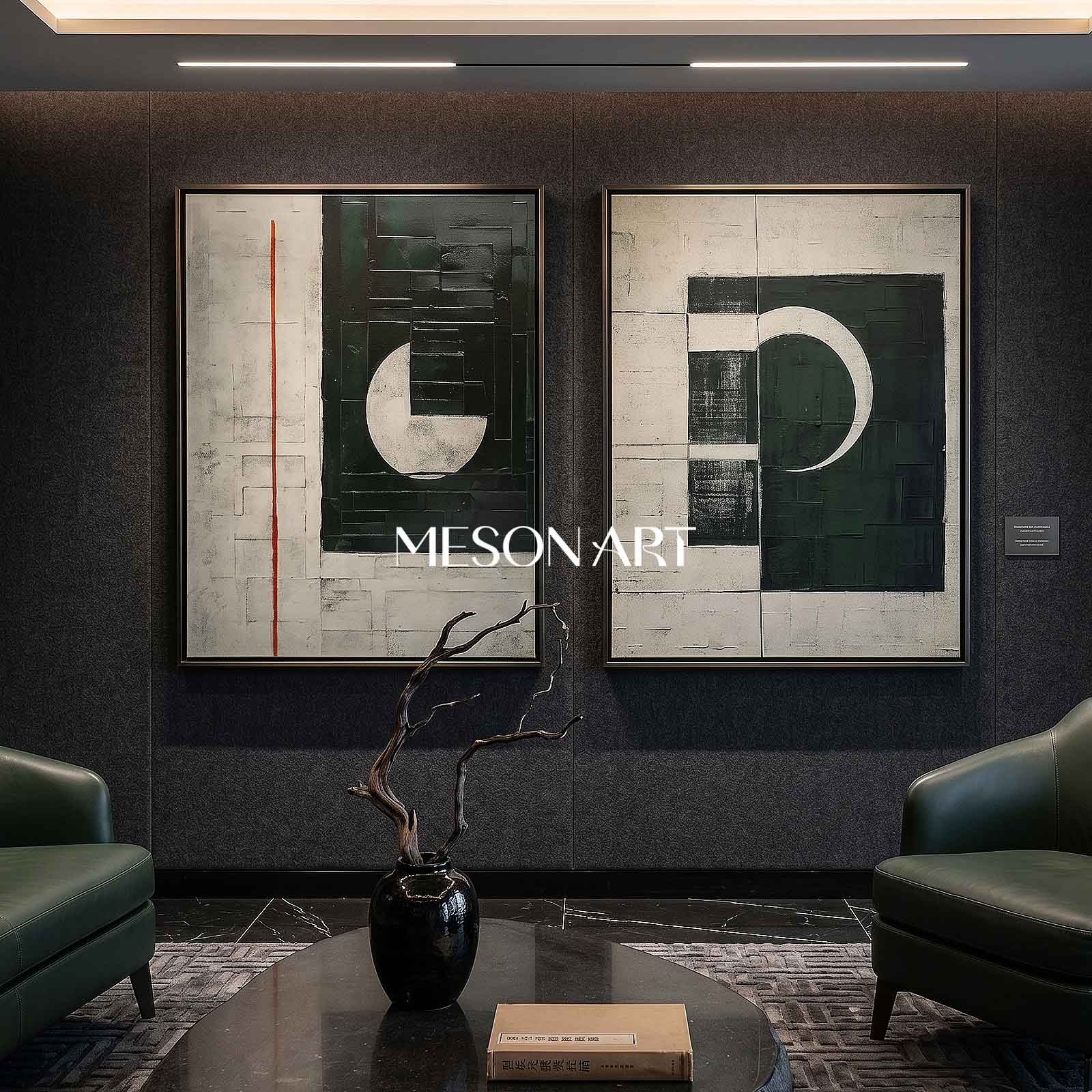 White and Black Minimalist Canvas Art Set of 2 White and Black Abstract Art Wabi Sabi Art on Canvas