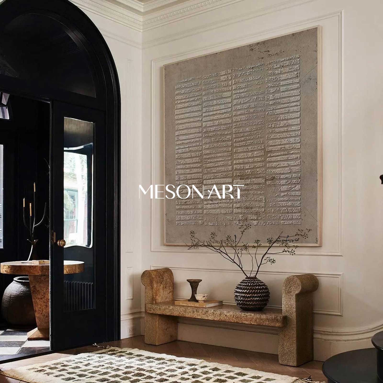 Brown Abstract Painting On Canvas Brown Bohemian Painting Brown Wall Art 3D Texture Painting Brown Abstract Art Grey Taupe Art Wll Art