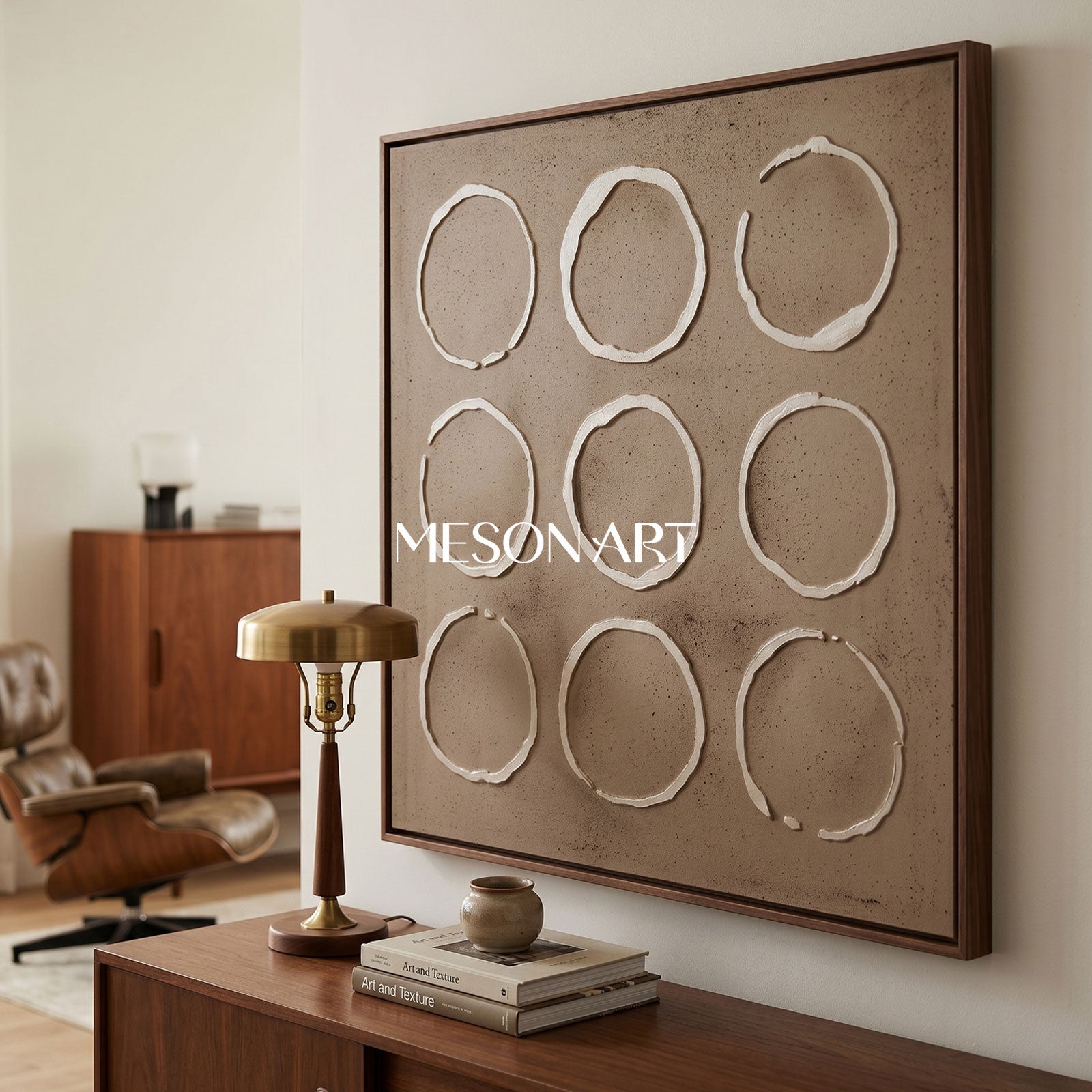 Brown minimalist painting brown wall art 3d texture painting brown abstract art brown circle wall art Brown abstract painting on canvas