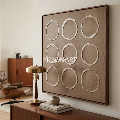 Brown minimalist painting brown wall art 3d texture painting brown abstract art brown circle wall art Brown abstract painting on canvas