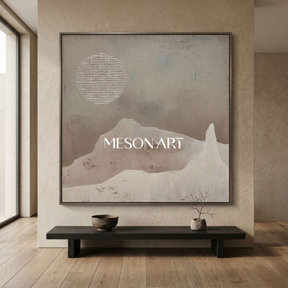 Brown Bohemian painting brown wall art 3d texture painting brown abstract art brown circle wall art Brown abstract painting on canvas