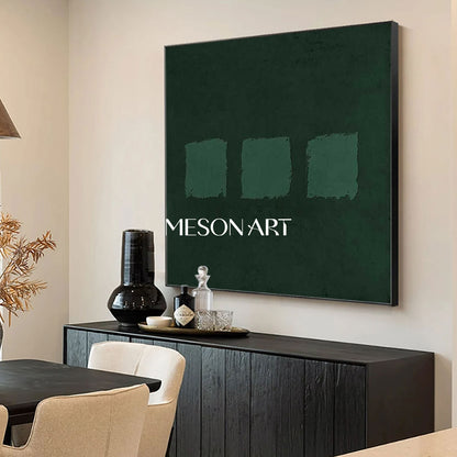 Green Oil Painting Green Abstract Art Canvas Wabi Sabi Wall Art Mimimalist 3D Texture Wall Paintings