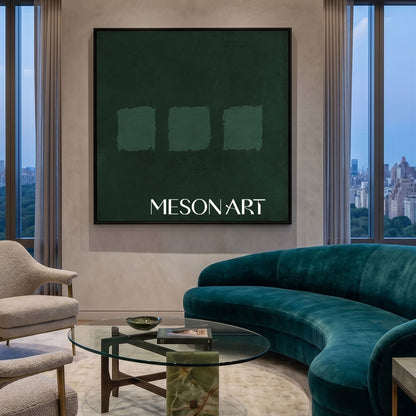 Green Oil Painting Green Abstract Art Canvas Wabi Sabi Wall Art Mimimalist 3D Texture Wall Paintings