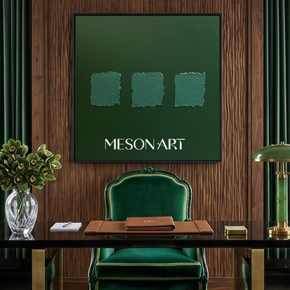 Green Oil Painting Green Abstract Art Canvas Wabi Sabi Wall Art Mimimalist 3D Texture Wall Paintings