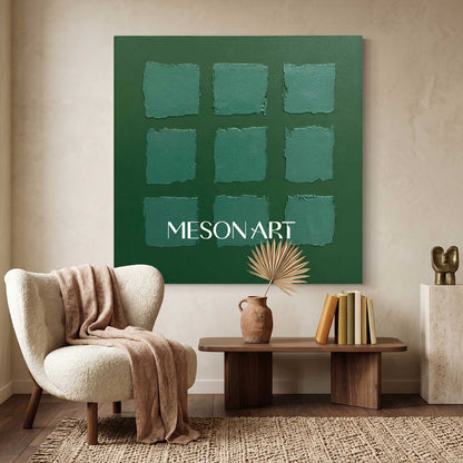 Green Abstract Art Canvas Green Oil Painting Green Wall Art Wabi Sabi Wall Art 3D Texture Wall Art