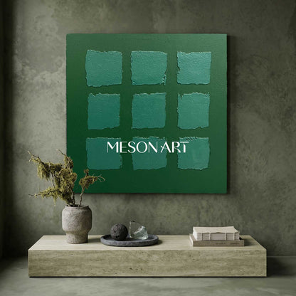 Green Abstract Art Canvas Green Oil Painting Green Wall Art Wabi Sabi Wall Art 3D Texture Wall Art