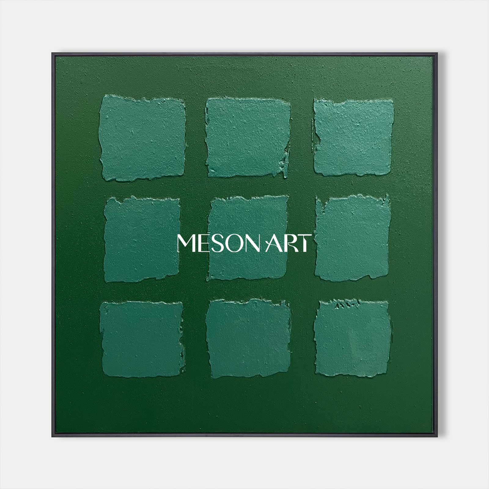 Green Abstract Art Canvas Green Oil Painting Green Wall Art Wabi Sabi Wall Art 3D Texture Wall Art