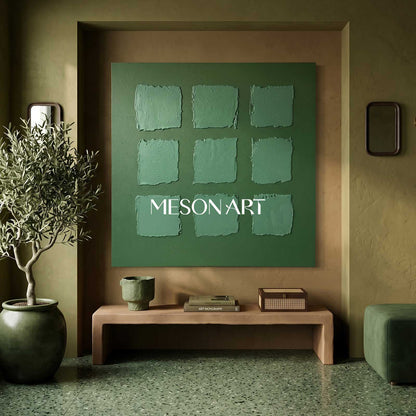 Green Abstract Art Canvas Green Oil Painting Green Wall Art Wabi Sabi Wall Art 3D Texture Wall Art
