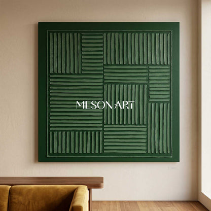 Wabi Sabi Wall Art Green Abstract Art 3D Green Wall Painting Canvas 3D Texture Wall Art Green Art