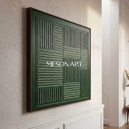 Wabi Sabi Wall Art Green Abstract Art 3D Green Wall Painting Canvas 3D Texture Wall Art Green Art