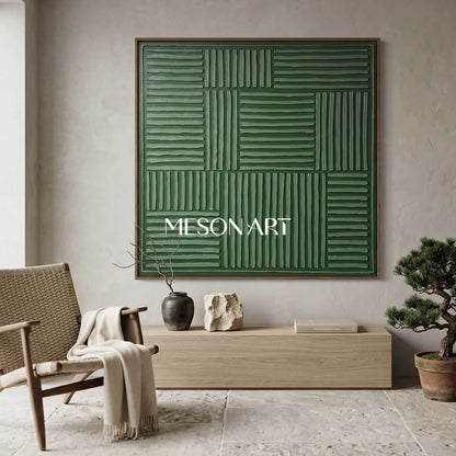 3D Dark Green Abstract Canvas Art 3D Dark Green Texture Wall Painting Wabi Sabi Art Dark Green art