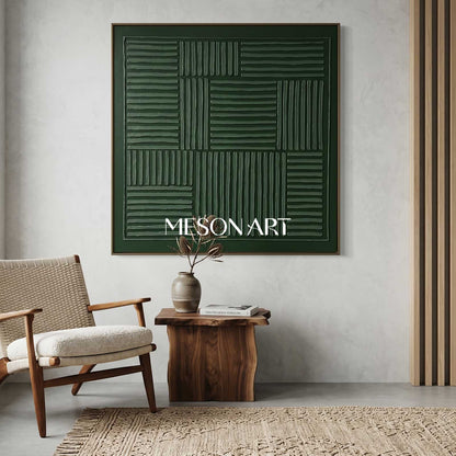 3D Dark Green Abstract Canvas Art 3D Dark Green Texture Wall Painting Wabi Sabi Art Dark Green art