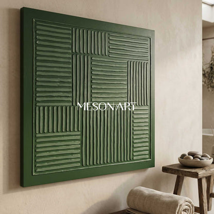 3D Dark Green Abstract Canvas Art 3D Dark Green Texture Wall Painting Wabi Sabi Art Dark Green art