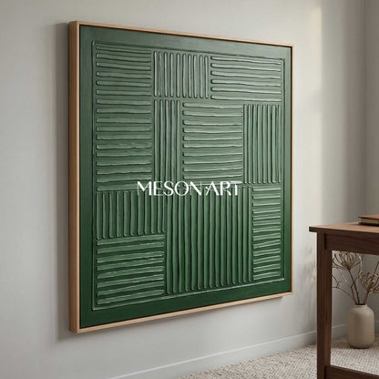 3D Dark Green Abstract Canvas Art 3D Dark Green Texture Wall Painting Wabi Sabi Art Dark Green art