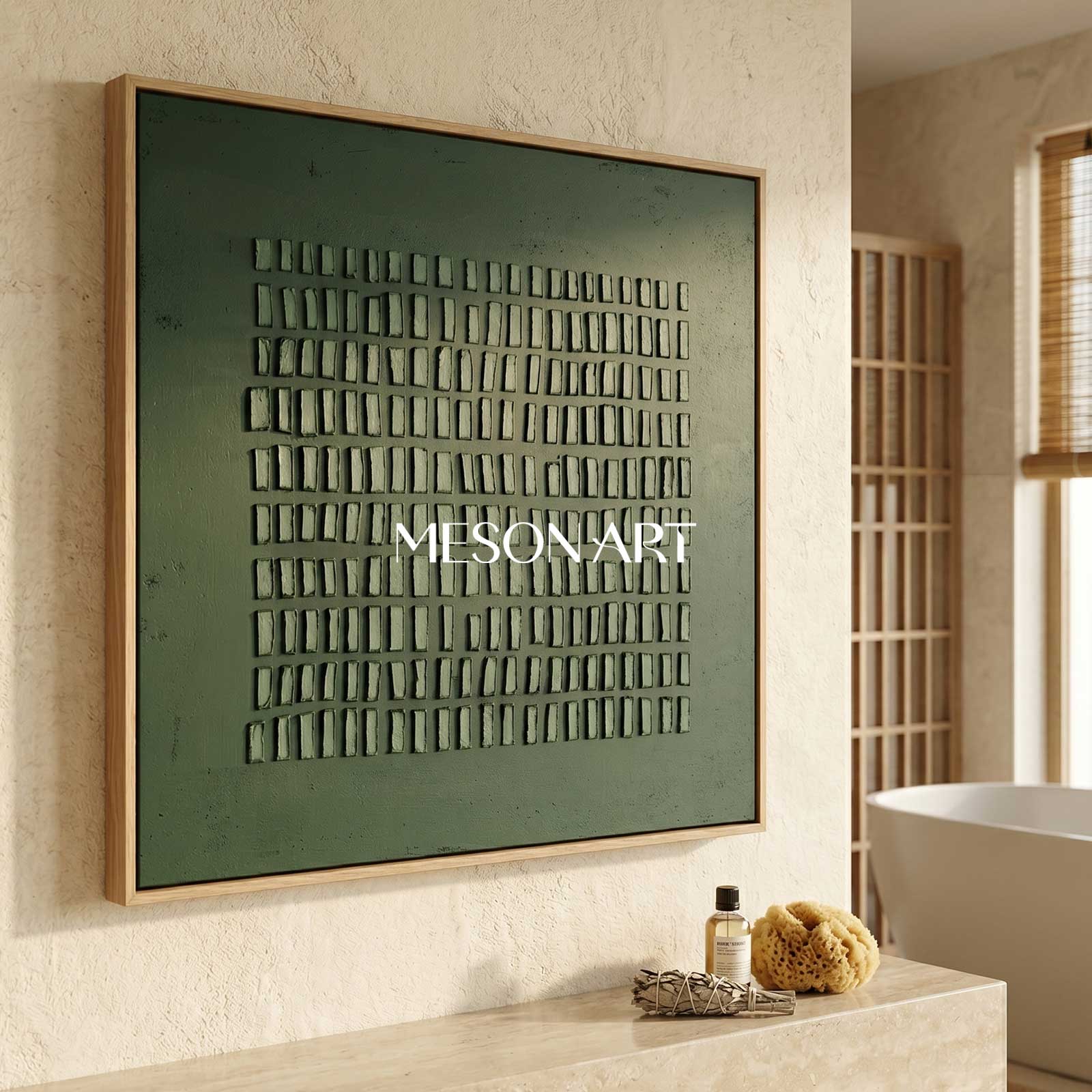 Green painting green abstract art canvas green abstract art canvas Wabi-Sabi Wall Art minimalist painting 3d texture wall art green wall art