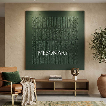 3D Green Abstract Art Canvas Green Painting Wabi Sabi Wall Art Minimalist Painting 3D Texture Wall art Green Wall Art