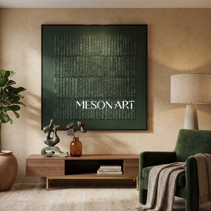 3D Green Abstract Art Canvas Green Painting Wabi Sabi Wall Art Minimalist Painting 3D Texture Wall art Green Wall Art