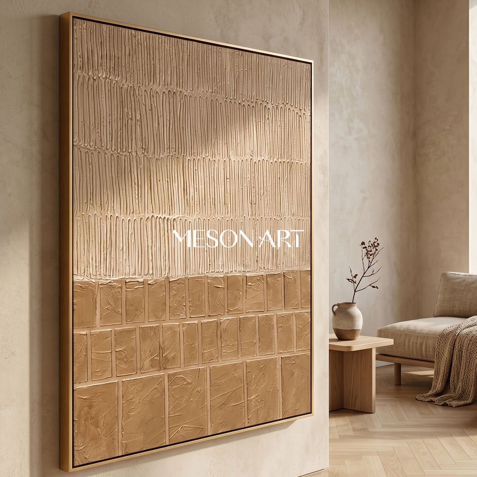 Brown 3D Abstract Painting Brown Minimalist Art Brown Textured Wall Art Wabi-Sabi Abstract Painting