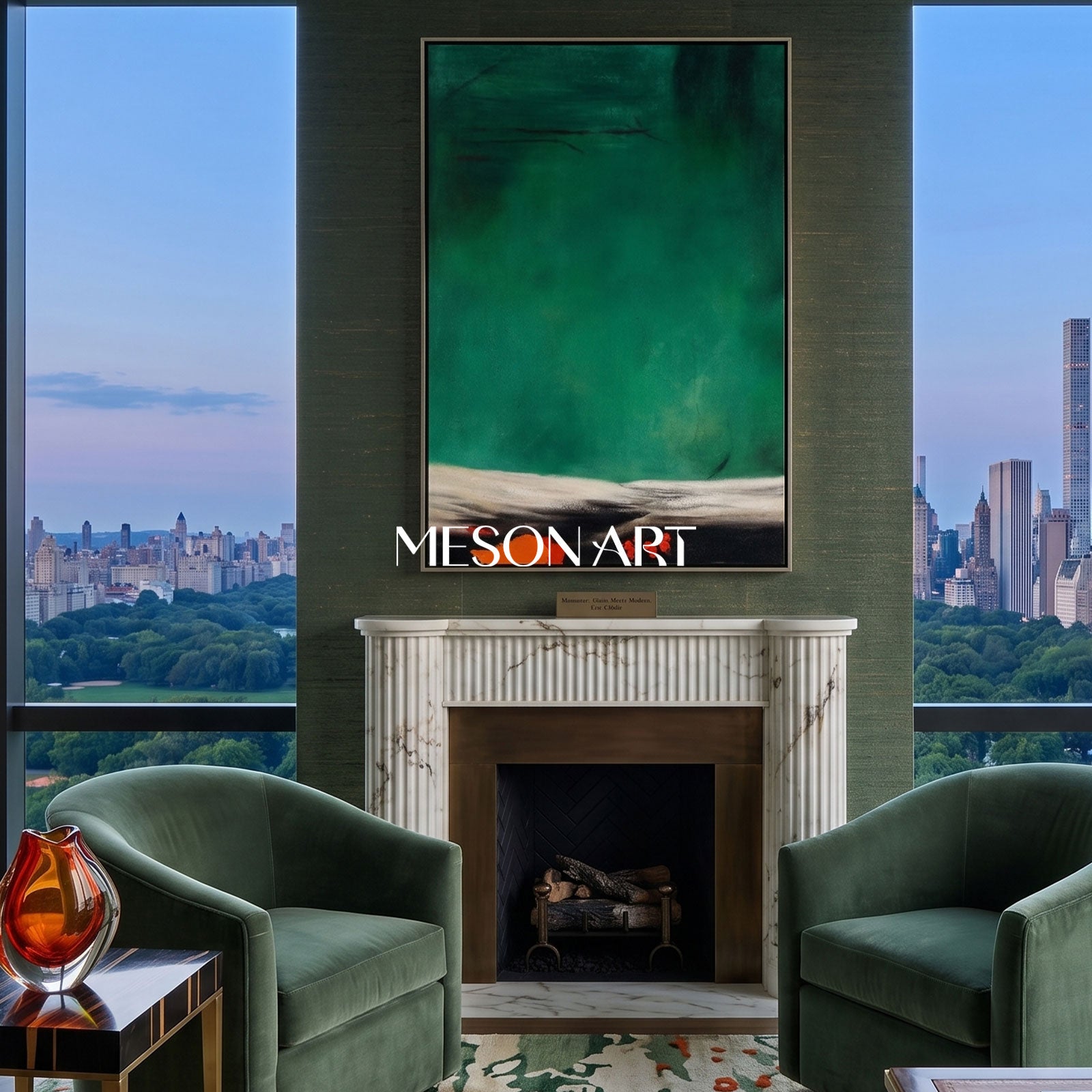 Green 3D Minimalist Abstract Painting Green 3D Textured Canvas Art Wabi-Sabi Wall Art Green Painting
