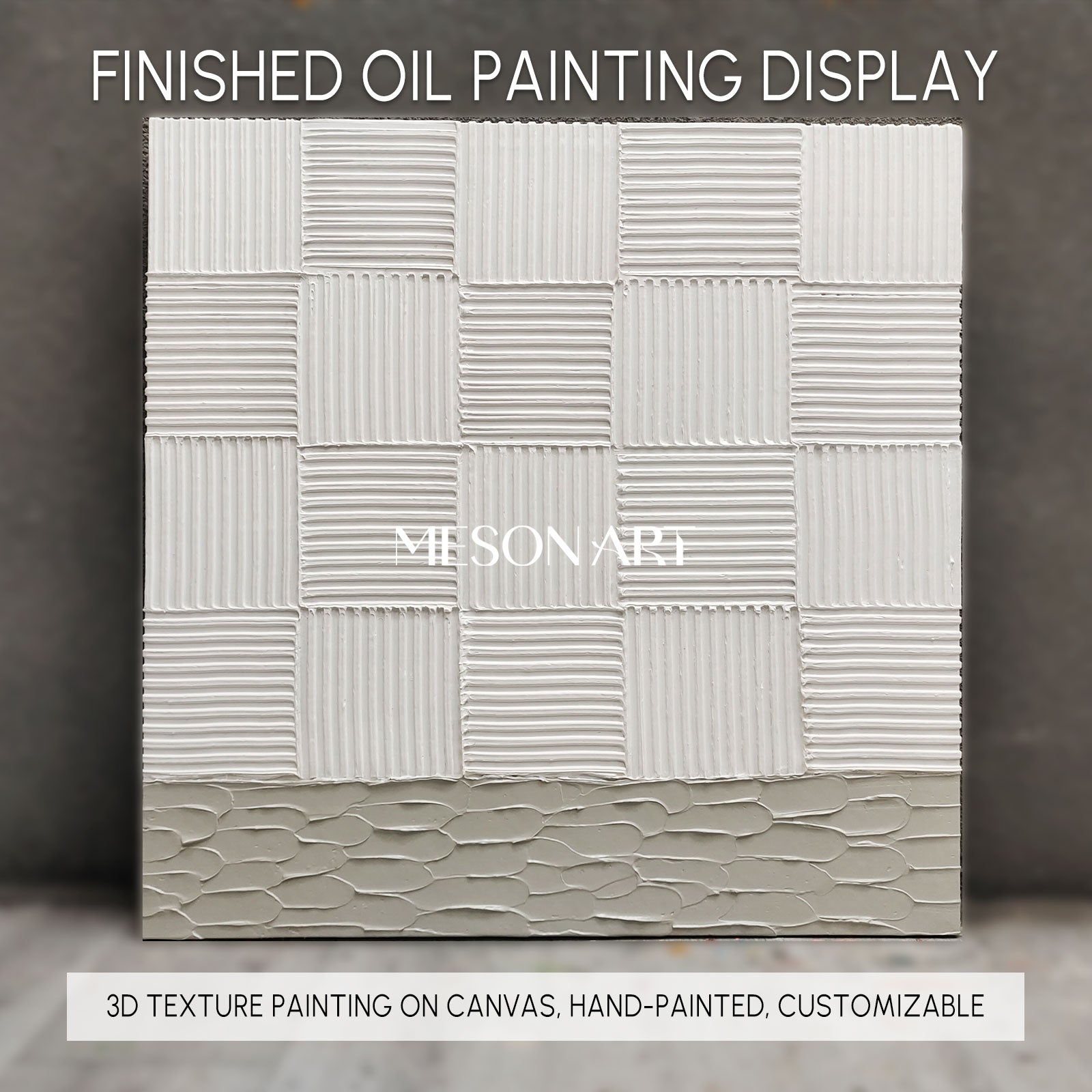 White 3D Textured Wall Art White Plaster 3D Abstract Painting White 3D Minimalist Canvas Art