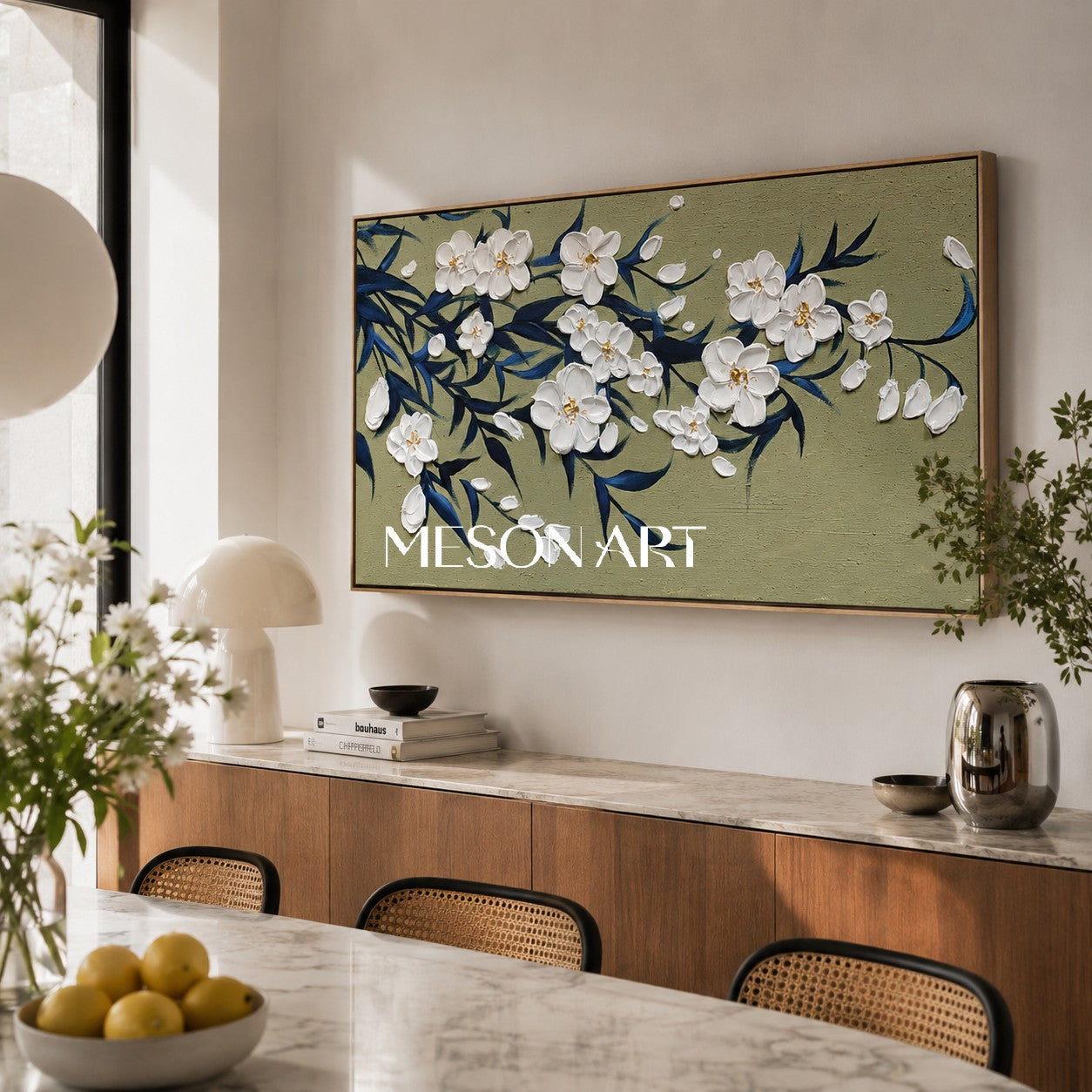 Large 3D Flowers Oil Painting Panoramic Flowers Texture Wall Art Home Decor Flowers Canvas Art Wabi-sabi Art