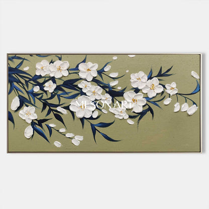 Large 3D Flowers Oil Painting Panoramic Flowers Texture Wall Art Home Decor Flowers Canvas Art Wabi-sabi Art