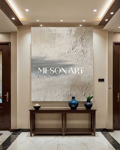 Large 3D Beige Abstract Lake Canvas Art Beige Lake Texture Painting Lake Wall Art Decor