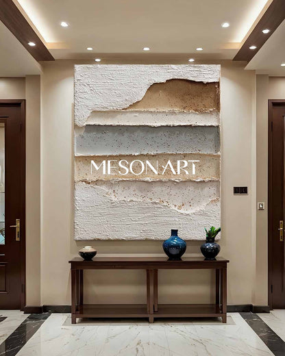 Large 3D Minimalist Texture Painting White Abstract Texture Canvas Art White Minimalist Wall Art