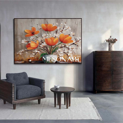 Flower Painting on Canvas Luxury Botanical Canvas Art Colorful Flower Wall Art for Gallery Wall