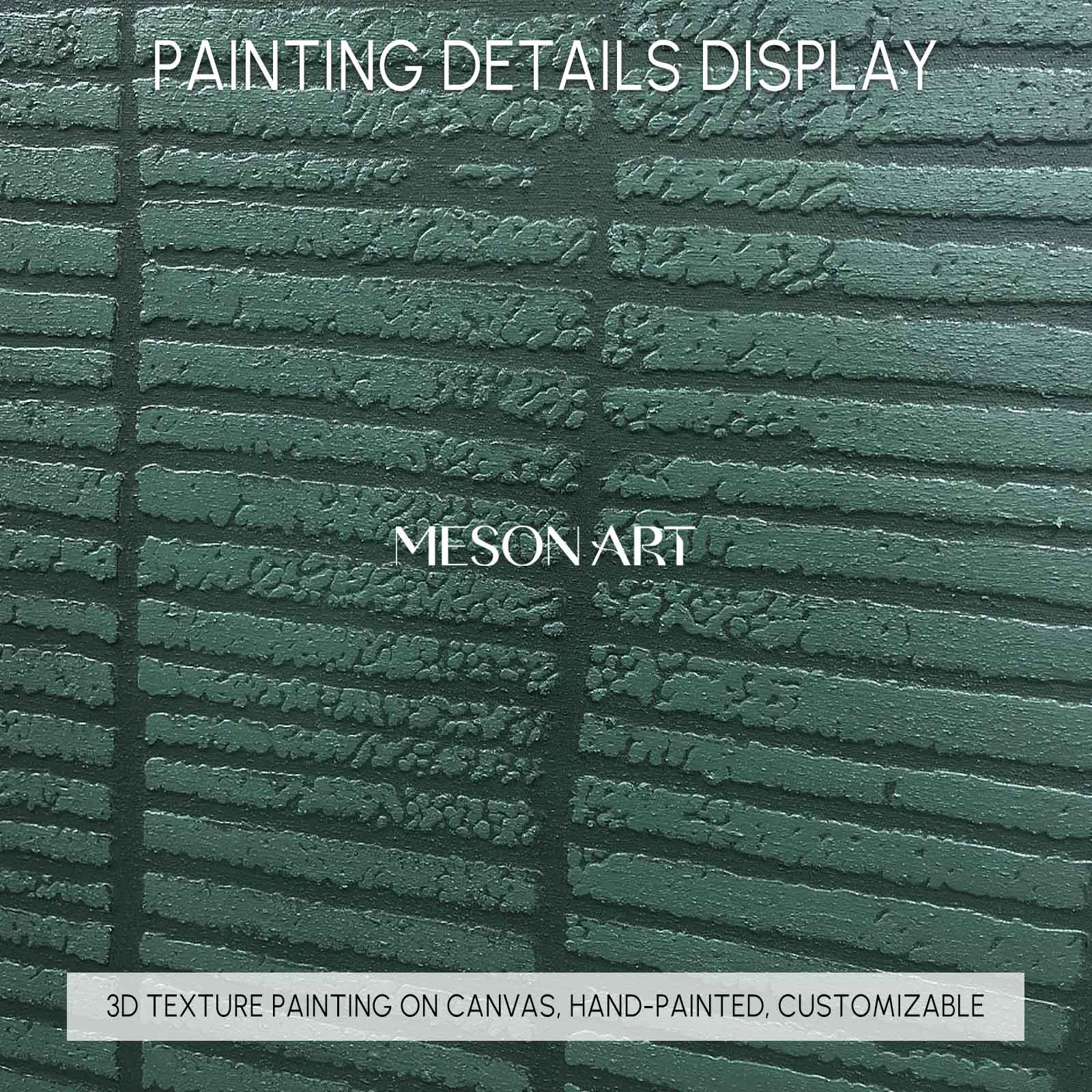 Wabi Sabi Wall Art 3D Dark Green Abstract Art Canvas Dark Green Painting Minimalist Painting 3D Texture Wall Art Dark Green Wall Art