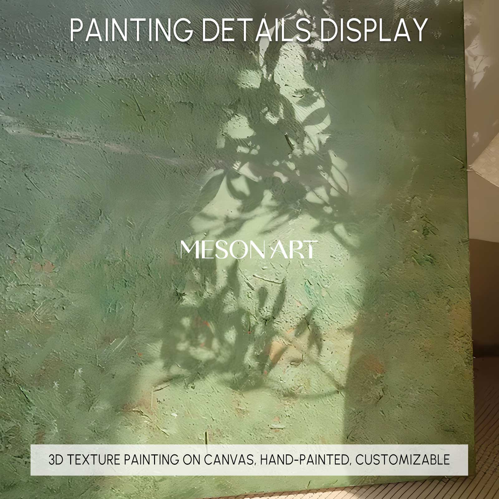 Large Green Landscape Oil Painting Large Green Landscape Textured Canvas Art Wabi-Sabi Art