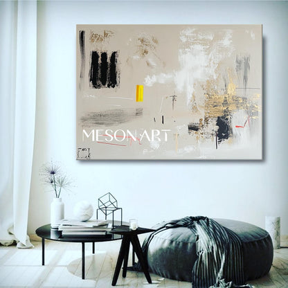 Large Modern Beige Abstract Canvas Art Beige Abstract Minimalist Wall Paintings for Sale