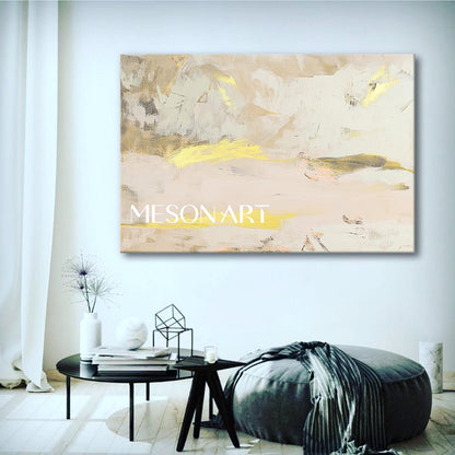 Large Beige and Gold Abstract Art for Sale Beige and Gold Minimalist Textured Canvas Wall Art