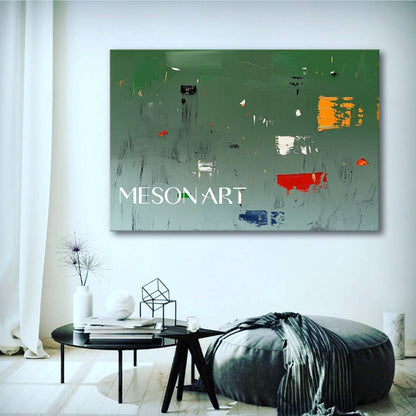 Large Dark Green Minimalist Abstract Art Dark Green Minimalist Abstract Canvas Wall Decor