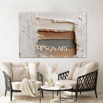 Large 3D White Abstract Texture Canvas Art White Plaster Texture Painting White Wall Art Decoration