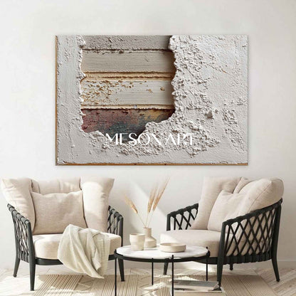 Large 3D Ivory White Abstract Canvas Art Ivory White Texture Painting Ivory White Wall Art Decor