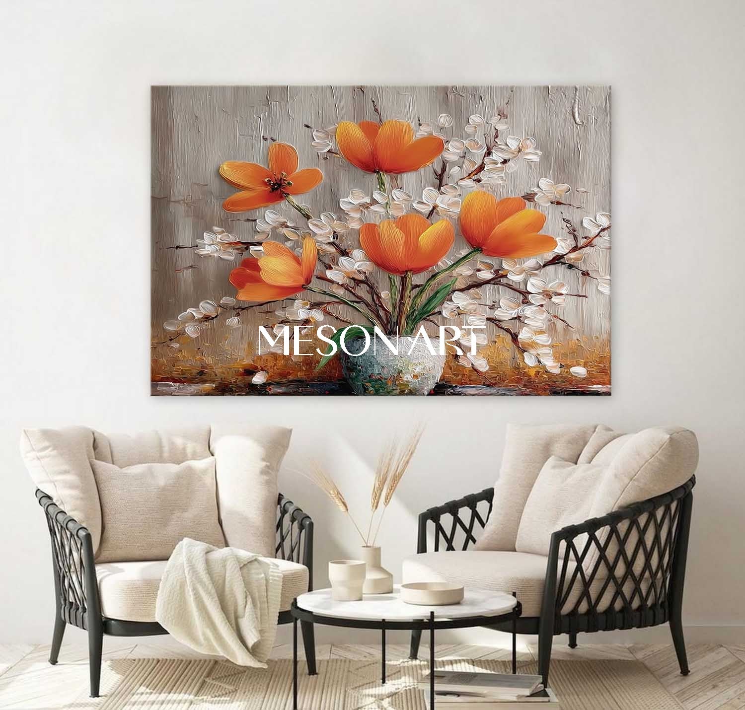 Flower Painting on Canvas Luxury Botanical Canvas Art Colorful Flower Wall Art for Gallery Wall