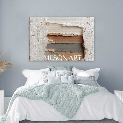 Large 3D White Abstract Texture Canvas Art White Plaster Texture Painting White Wall Art Decoration