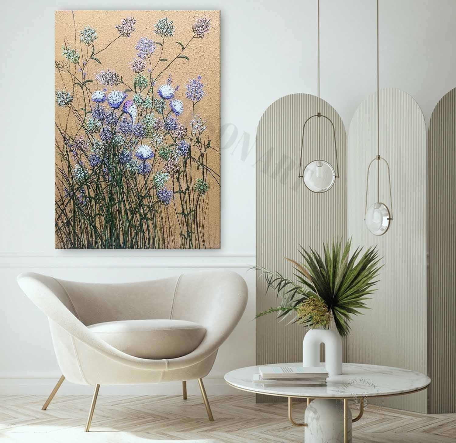 Blue Flower Texture Painting Blue Flower Art On Canvas Flower Decoration Wall Painting