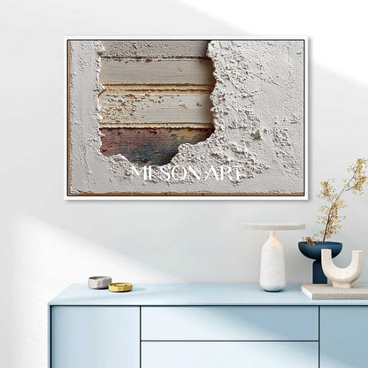 Large 3D Ivory White Abstract Canvas Art Ivory White Texture Painting Ivory White Wall Art Decor