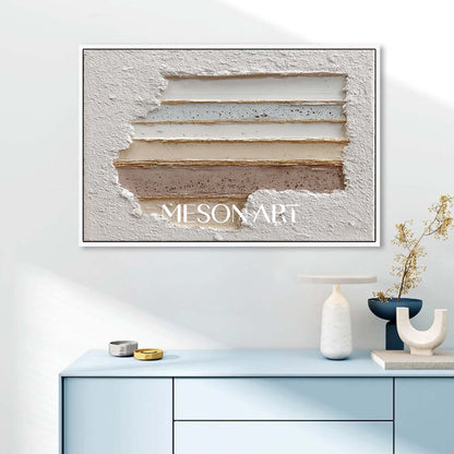 Large 3D White Abstract Plaster Canvas Art White Texture Painting White Plaster Wall Art Decoration