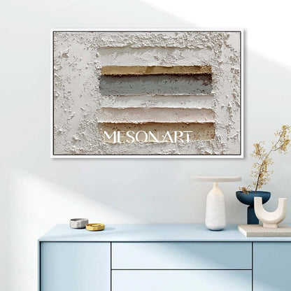 Large 3D White Plaster Texture Painting White Abstract Texture Canvas Art White Wall Art Decoration