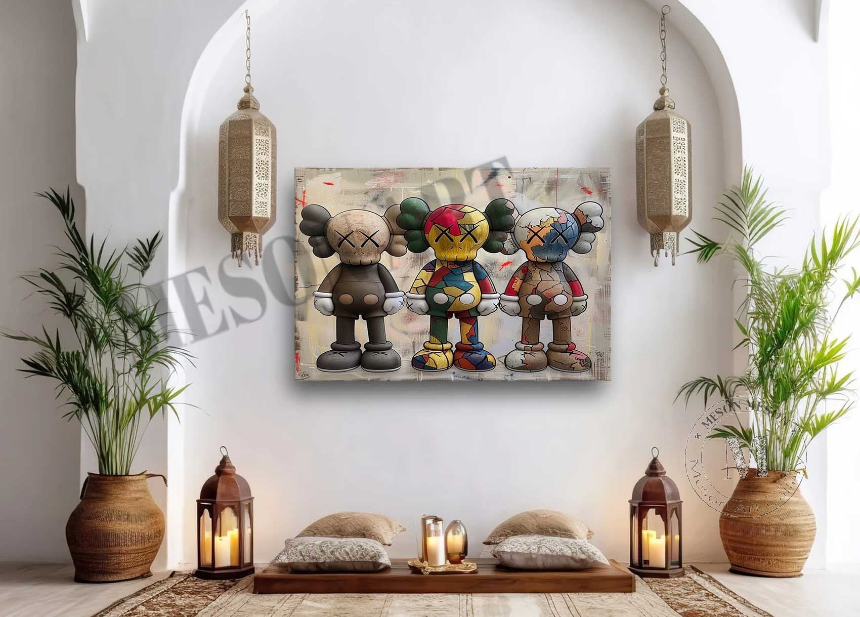 Large Kaws Oil Paintings for Sale Kaws Canvas Wall Art Kaws Art Canvas Kaws Graffiti Street Art