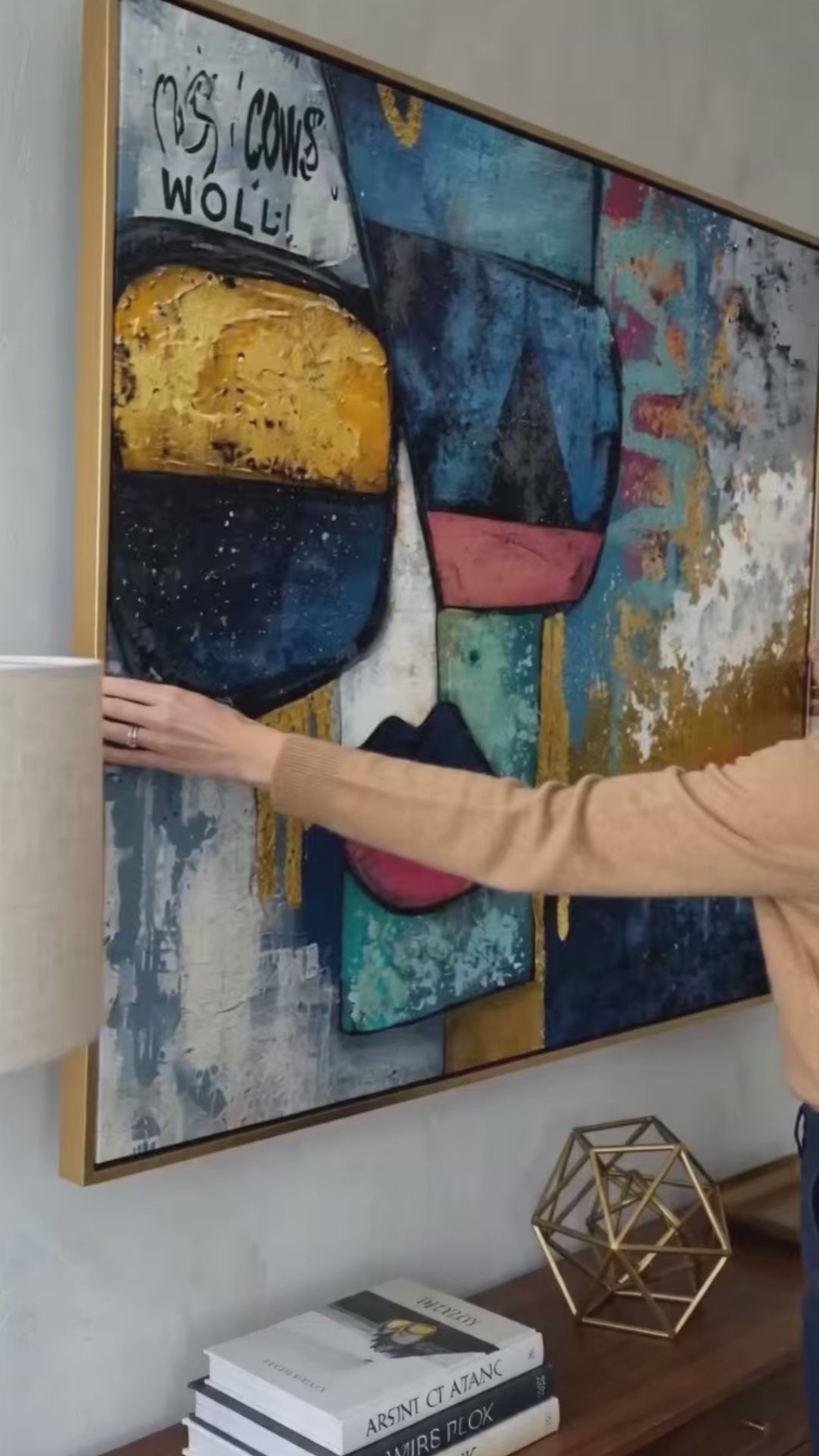 Load video: Large Modern Picasso Style Paintings Abstract Canvas Pop Wall Art Decor