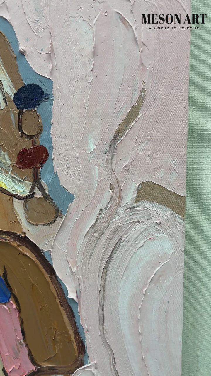 Thick Abstract Woman Canvas Oil Painting Abstract Woman Textured Art Palette Knife Figure Painting