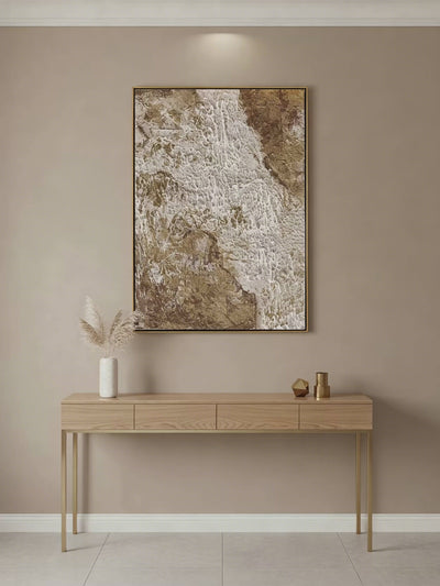 Brown Abstract Oil Painting 3D Textured Acrylic Painting on Canvas Brown Minimalist Wall Art