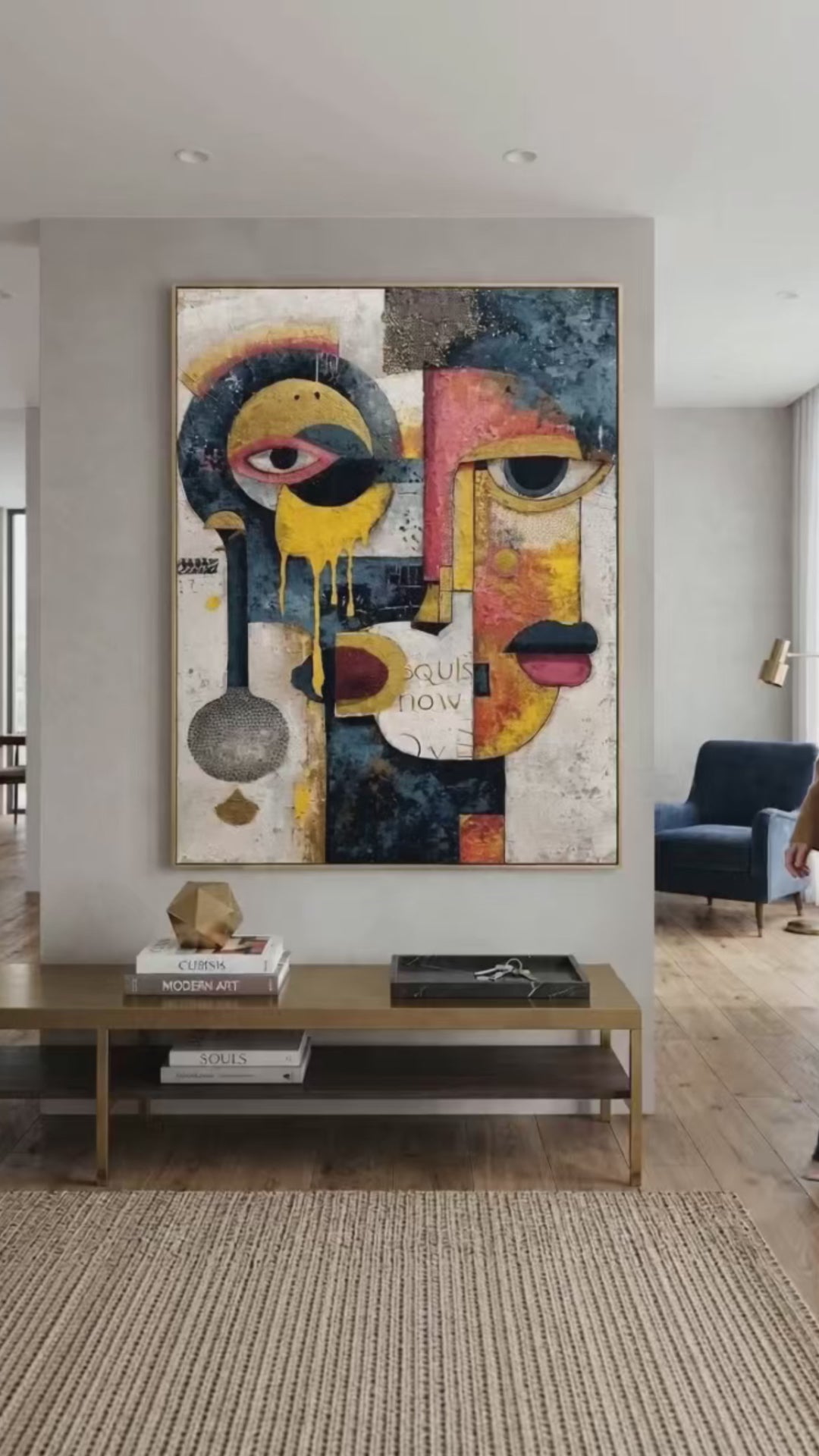 Load video: Large Picasso Abstract Art for Sale Picasso Style Paintings Picasso Canvas Wall Art Decor